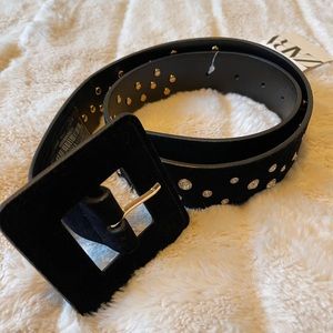 (NWT) Zara Square Buckle Belt with Rhinestones